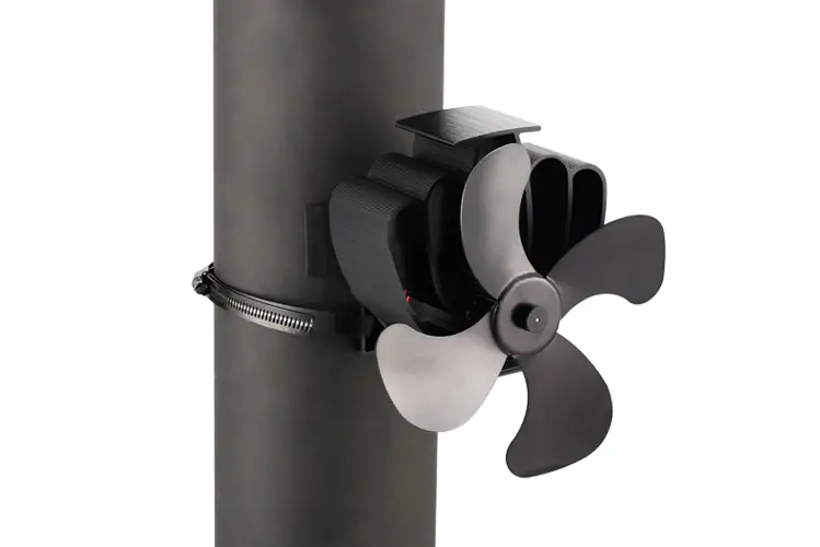 heat powered fan attached to flue